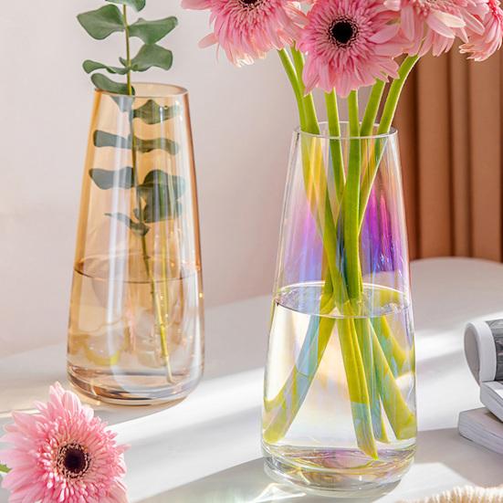 Clear Flower Vases for Table Desk Decor Modern Centerpiece Home Indoor Glass Decorative Vase for Wedding