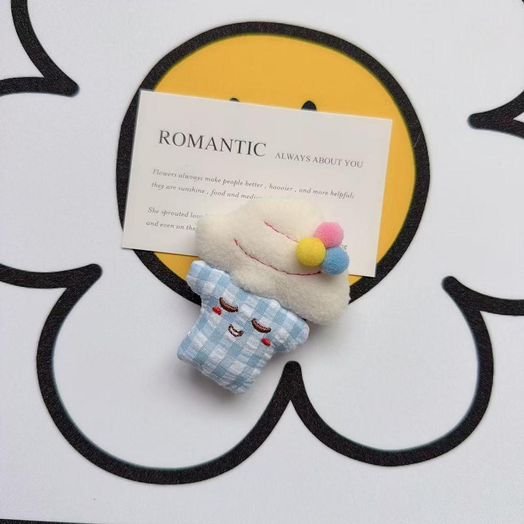 Sweet Korean Style Plaid Fabric Hair Clips: Children's Accessories for Clothing, Shoes, Socks, and Bags.
