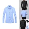 Versatile New Men's Casual Long Sleeve Slim Fit Solid Cotton Dress Shirts