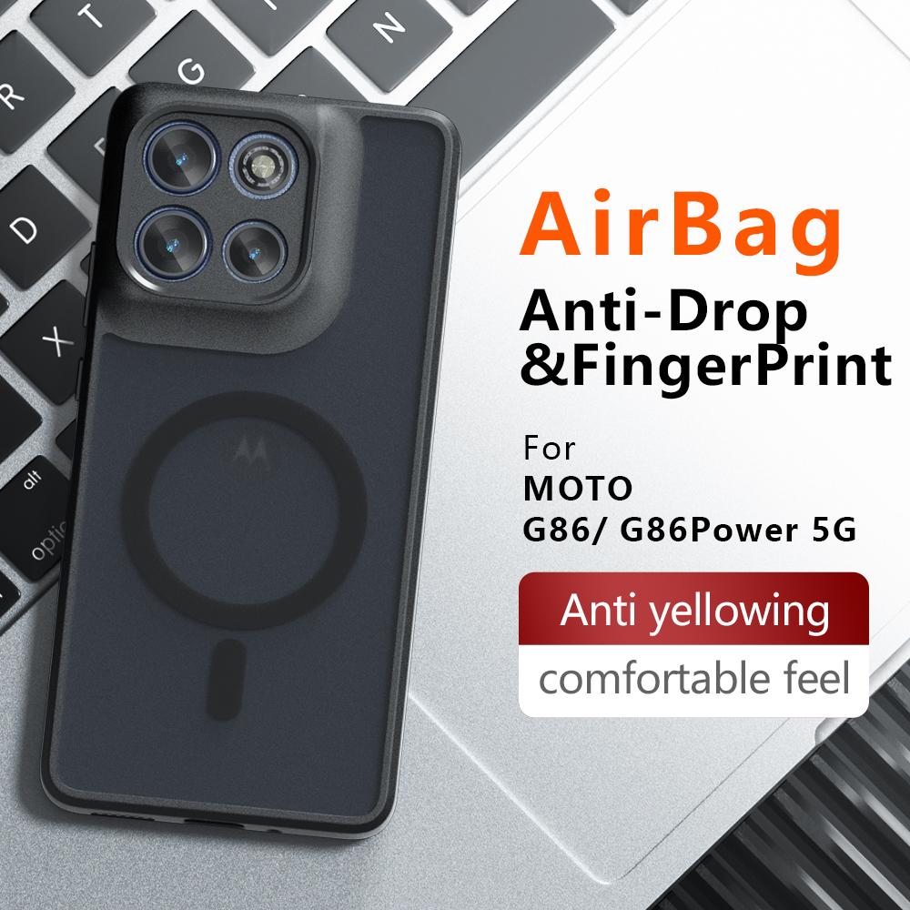 Case For Motorola Moto G86 Power Edge 60 Pro Fusion G Stylus 5G 2025 Magnetic TPU Frame Translucent Matte Plastic Phone Cover