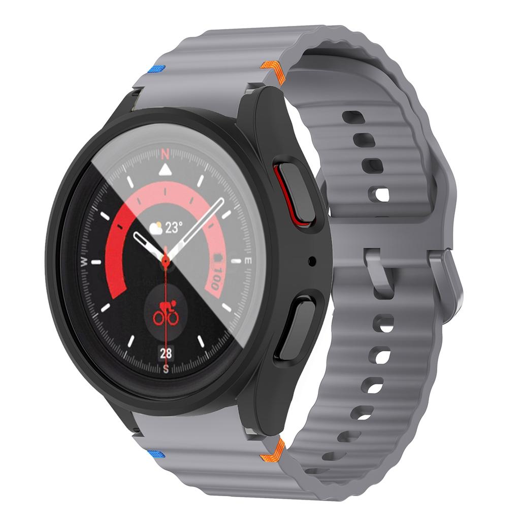 Soft Silicone Strap+PC Case for Samsung Galaxy Watch 7 6 5 4 40 44mm PC Screen Protector Cover Sport Band for Samsung  Watch 7