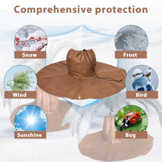 Baumwurzelschutz Winterschutz Pflanzabdeckung Frostschutz Thermischer Baumwurzelschutz mit Kordelzug für Kaltes Wetter Palmen