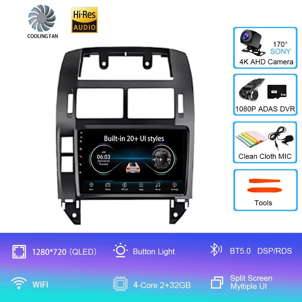 For Volkswagen VW Polo MK4 6Q 9N 9N3 2004- 2009 Car Radio Android 14 Auto Multimedia Video Player GPS Carplay QLED Screen Stereo