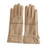1 Pair of Warm Gloves Suitable for Women's Winter Fleece-Lined Windproof and Cold-Resistant Touchscreen Cycling Driving Fingerless Mittens