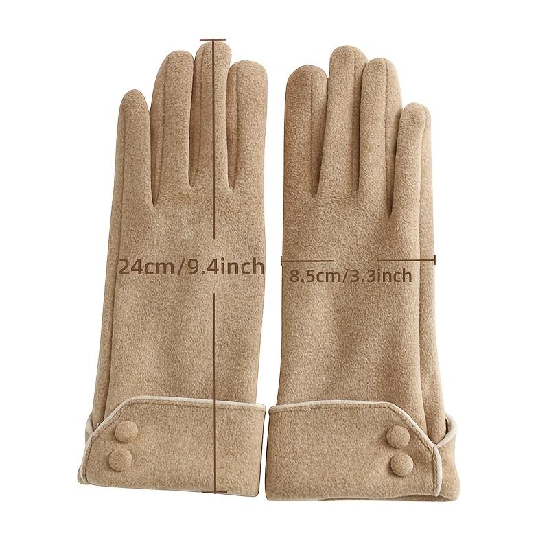 1 Pair of Warm Gloves Suitable for Women's Winter Fleece-Lined Windproof and Cold-Resistant Touchscreen Cycling Driving Fingerless Mittens