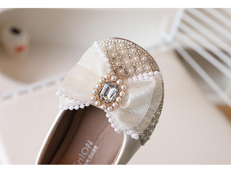 Autumn 2025 Sequined Bow Princess Shoes: Fashionable Leather Shoes for Girls