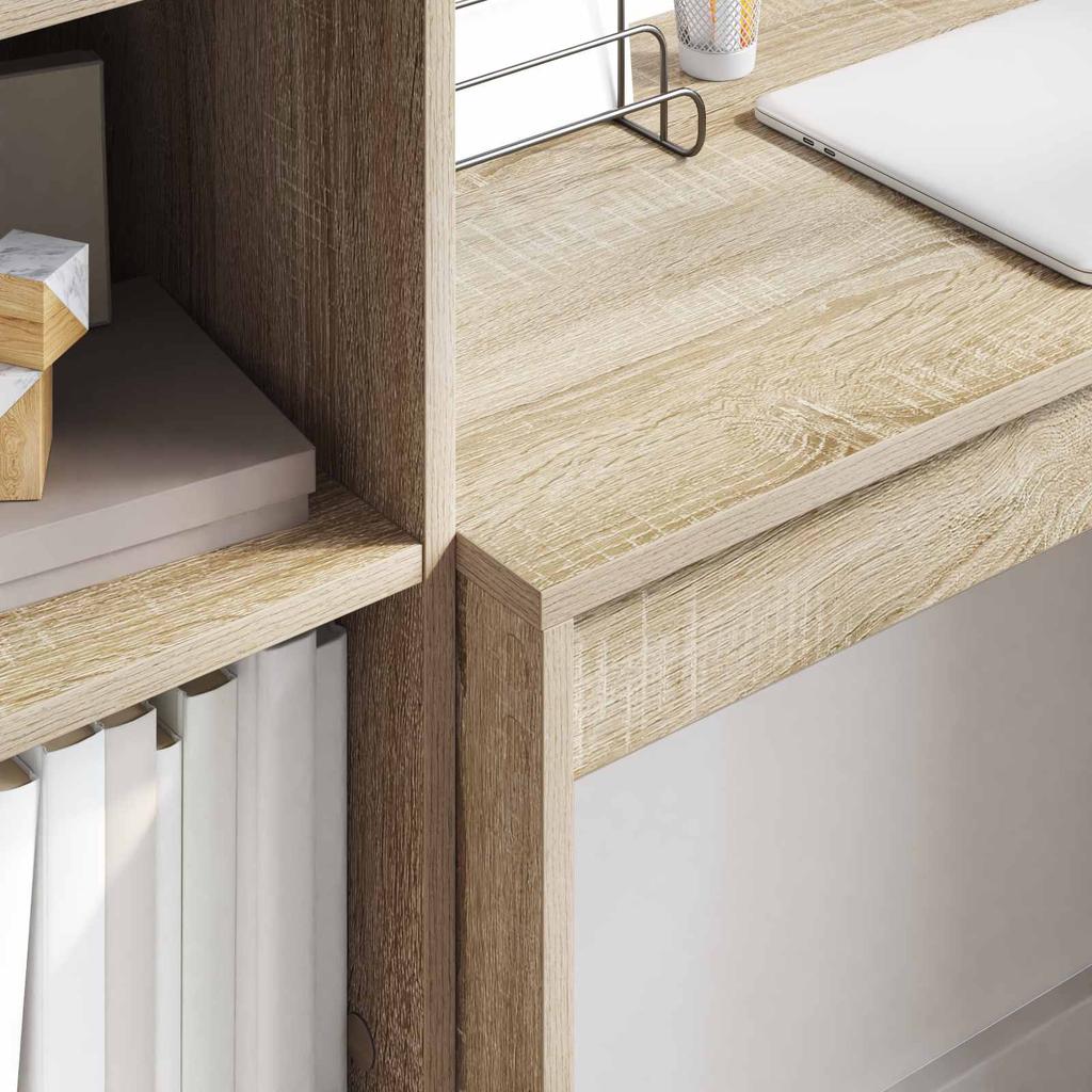 Desk with Drawers and Shelf 2 pcs Sonoma Oak