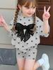 Girls Clothes Cartoon Cute Bows Flowers 3D Print Girls Short Sleeve T-Shirt + Pants Set Casual Fashion Children's Clothing Tops