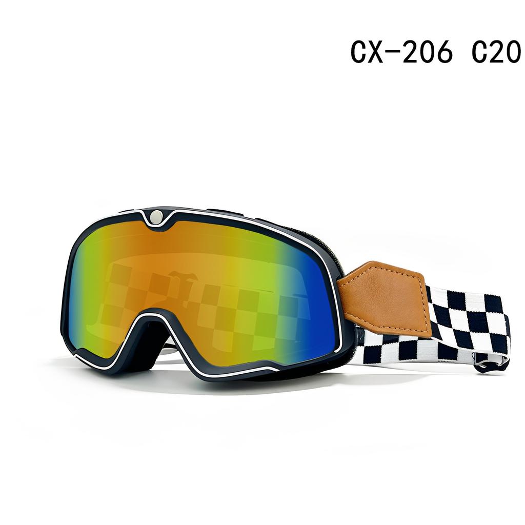 Vintage-Schutzbrille Harley-Motorradbrille Winddicht Sand Lokomotive Geländefahrt Halbschalenhelm 3/4 Helm Brille