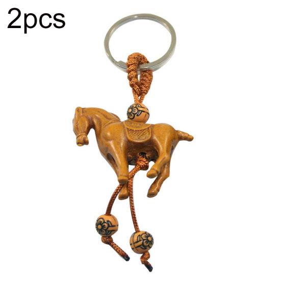 Shanfji 2Pcs Elephant Heart Horse Tortoise Knot Hanging Pendant Keyring Keychain Holder