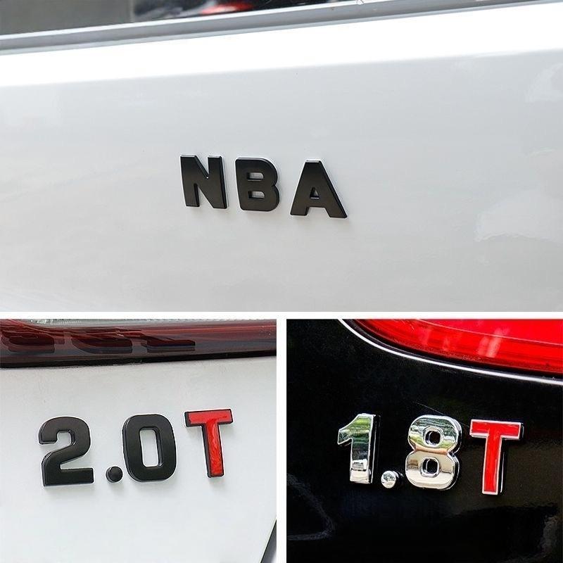 Autostickers 3D metaal decoratieve autostickers Gepersonaliseerde DIY letter- en cijferwijzigingen voor carrosserie achterklep