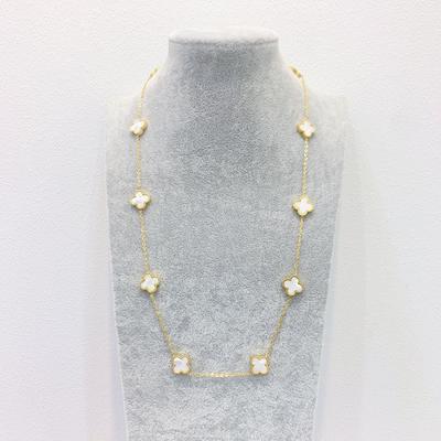 Titanstahl 10 Blumen vierblättriges Kleeblatt Halskette hochwertiger Luxus Damen Schlüsselbeinkette Schmuck