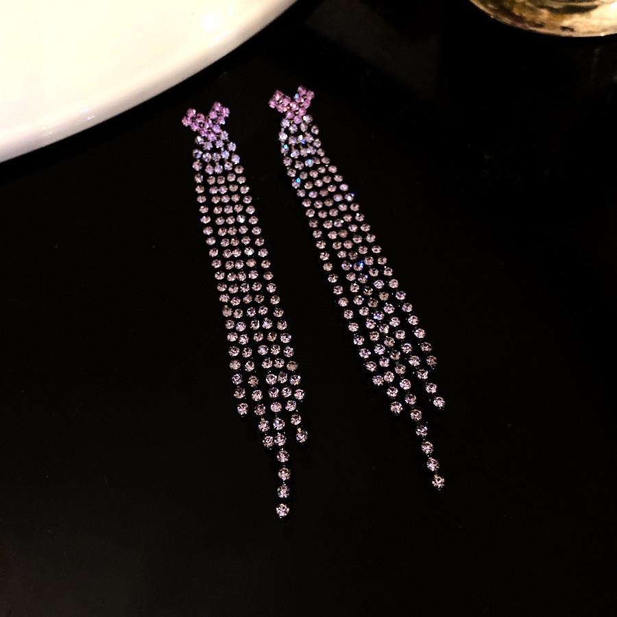 Silver Needle Heart Zircon Rhinestone Earrings - High-End Fashion Design