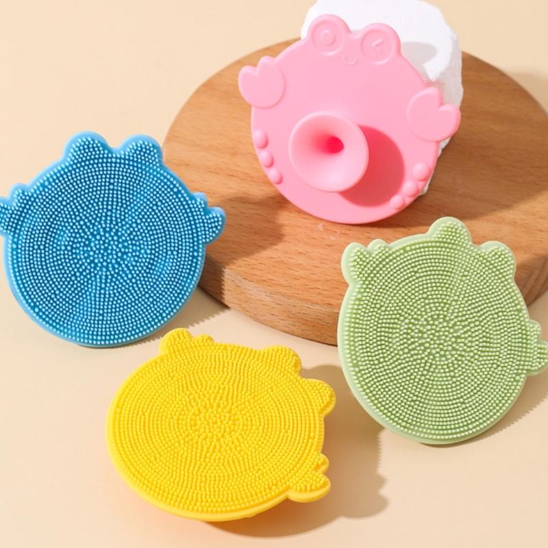 Multifunctional Infant Silicone Cleaning Brush Safe Bath Massage Tool Cute Cartoon Design for Baby Comfortable