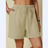 Pantaloncini Casual da Donna 2024 in Cotone e Lino con Vita Elastica e Coulisse