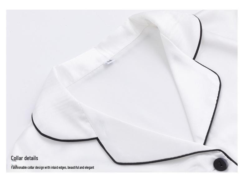 Women's Summer Short Sleeve Pajama Set - Solid Color, Casual Lapel Style