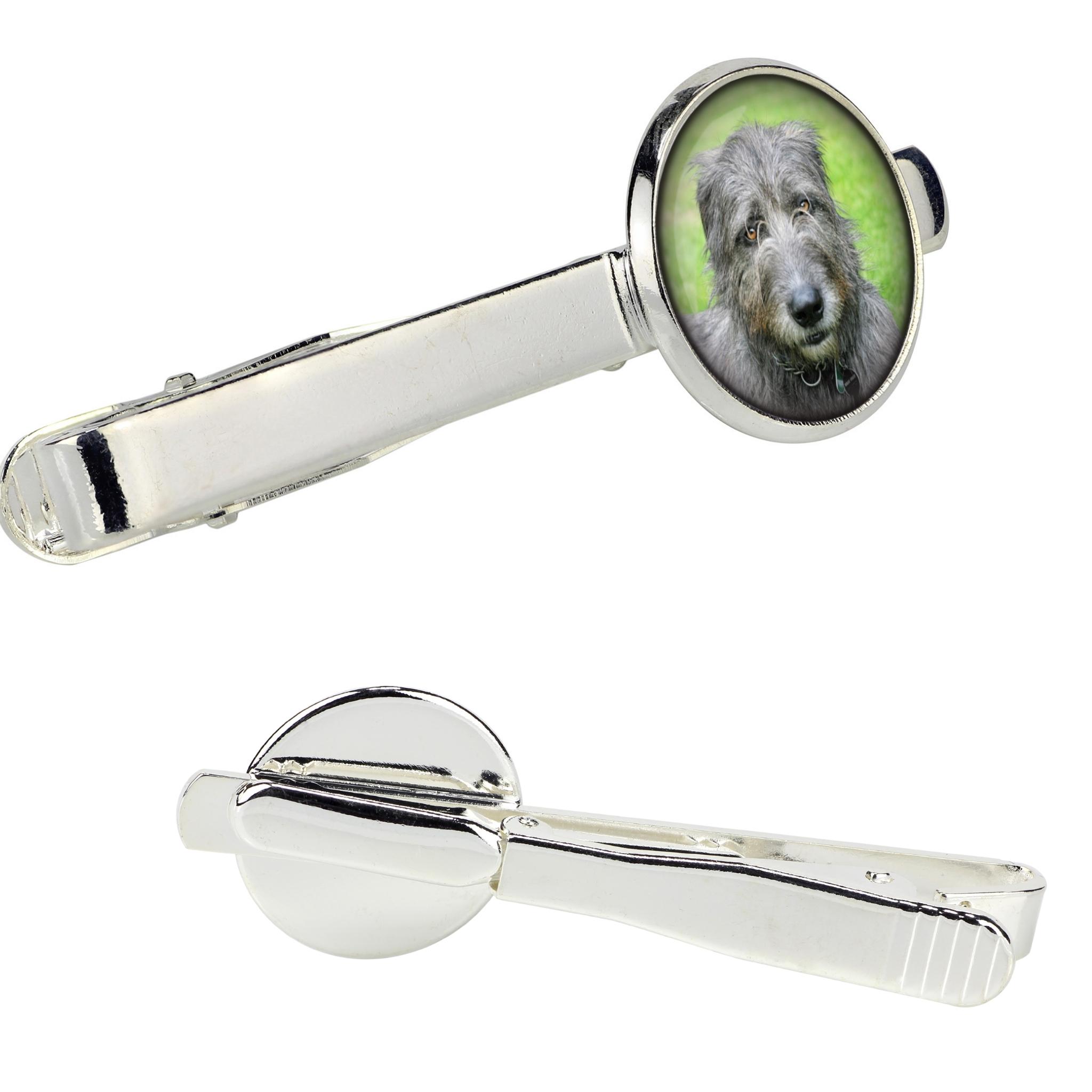 

Ірландський вовкодав - затиск для краватки в коробці, стильна краватка, іменні прикраси від бренду Art-Dog срібний