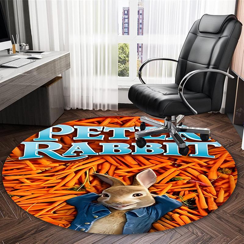 1pc Peter Rabbit1 Print Round Carpet Chair Round Carpet Suitable for Bedroom Living Room Home Decorative Carpet