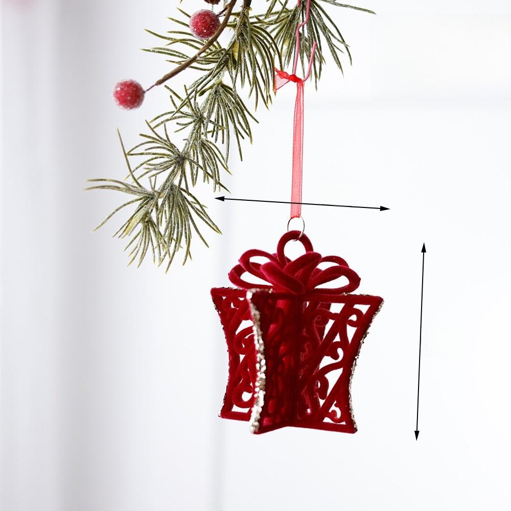 Christmas Bell Tree Decor Red Velvet Material Festive Home Window Embellishments