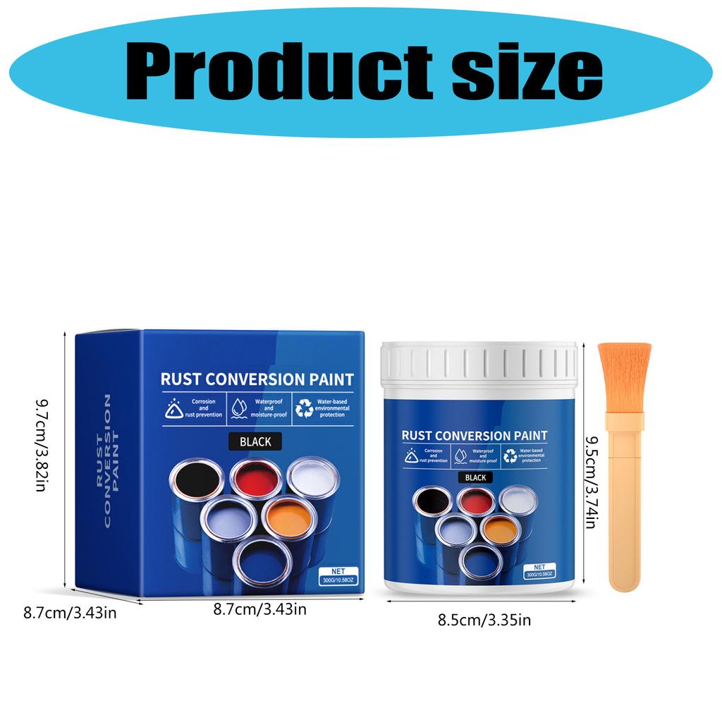 Vernice Convertitore di Ruggine Resistente alle Intemperie 300g Vernice Inibitrice di Ruggine a Base Acqua Protezione a Lunga Durata Multifunzione per Metallo