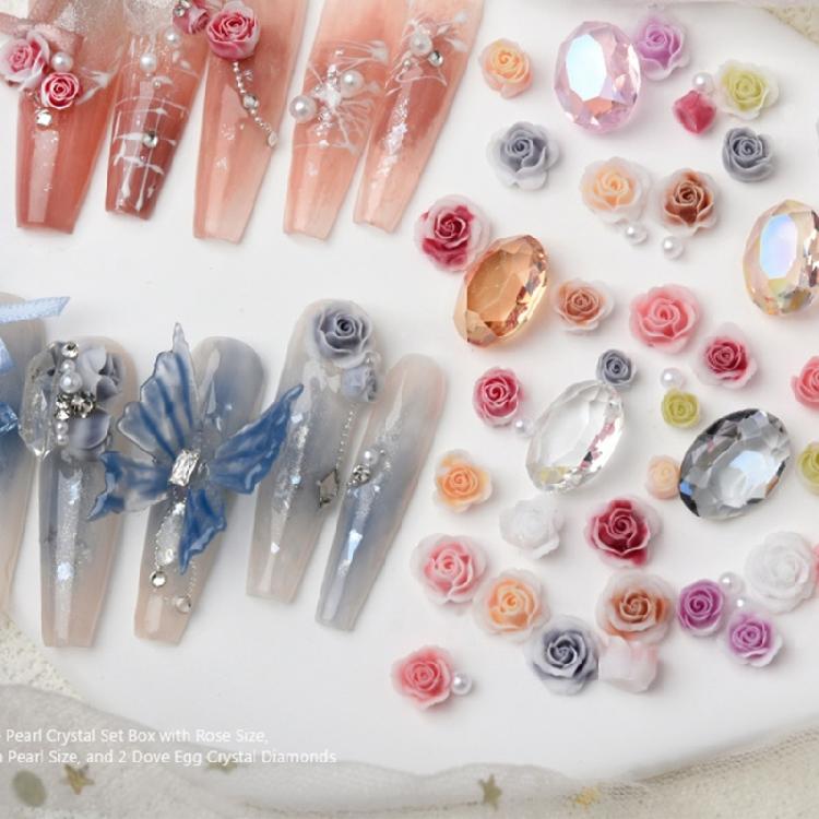 Nail Art Charms 3D Flowers Nail Art Decoration Rose Flowers Nail Charms for Home
