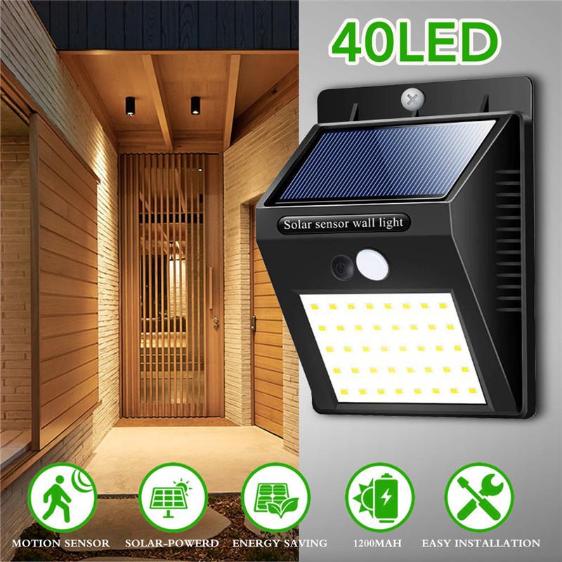 40led Solar Power Light Pir Motion Sensor Garden Security Outdoor
