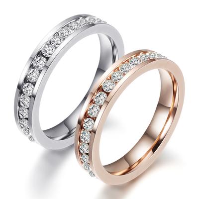 Of Versatile and Personalized 4MM Single-row Diamond-encrusted Couple Rings, Stainless Steel Rings and Accessories