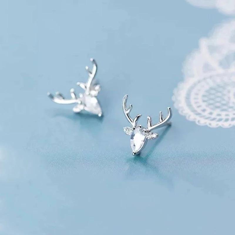 CAOSHI Exquisite Antlers Shape Stud Earrings for Women Elegant Accessories Daily Wearable Stud Earrings Gorgeous Christmas Gifts