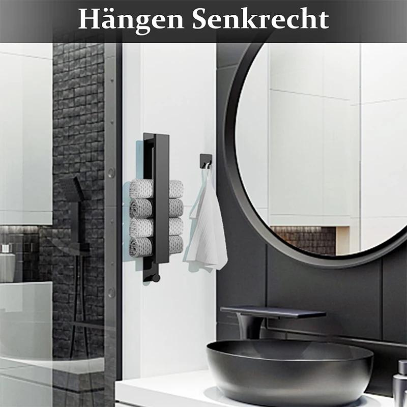 Self-Adhesive Towel Holder No Drilling Stainless Steel Guest Towel Holder Easy To Install for Hanging Bathroom Wall Guest Toilet