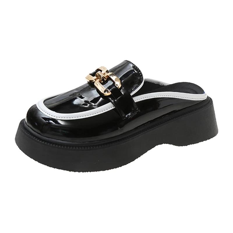 Thick Bottom Round Head Combination Fashion Comfortable Non-slip Breathable Single Shoes Women Fashionable Slippers