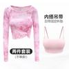 Damen Langarm Netzspitze Überlagerung Yoga Top Pilates Fitness Workout