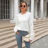2026 Autumn/Winter European & American Versatile Solid Color Knit Pullover Sweater