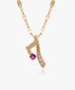 Helene Jewelry 14K Lucky Seven Birthstone Cubic Chain Gold Necklace