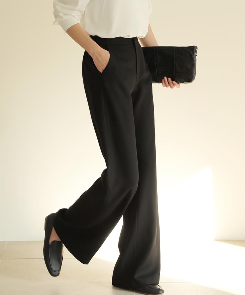 Ppaeppae Back Elastic Wide Long Slacks