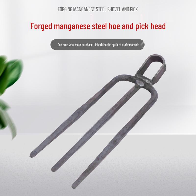 Rust-Proof Manganese Steel Garden Fork & Hoe: 2, 3, and 4 Tines for Digging, Soil Loosening, and Land Reclamation