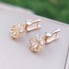 1 paire de boucles d'oreilles pendantes en forme de nœud creux en zircon pour femmes, bijoux quotidiens, accessoires de fête