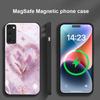 Love's Pink Purple Tulip For Magsafe Samsung S25 S25 Edge S25Ultra S8 9 10 20 S21 Pro 22 Plus S23 FE S24 Ultra Glass Phone Case