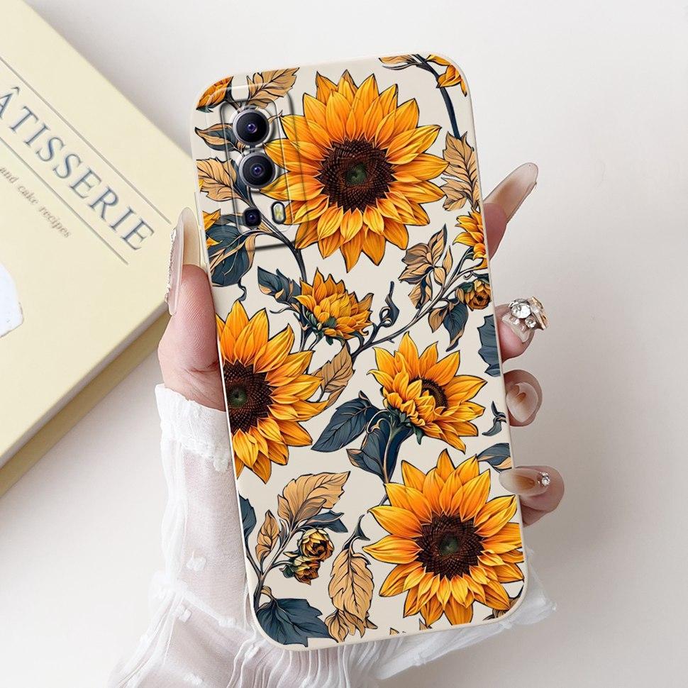For Vivo Y72 5G Casing V2041 Colorful Flower Cartoon Cover Silicone Soft TPU Phone Case For Vivo Y 72 Y72  5G Coque Fundas Capas