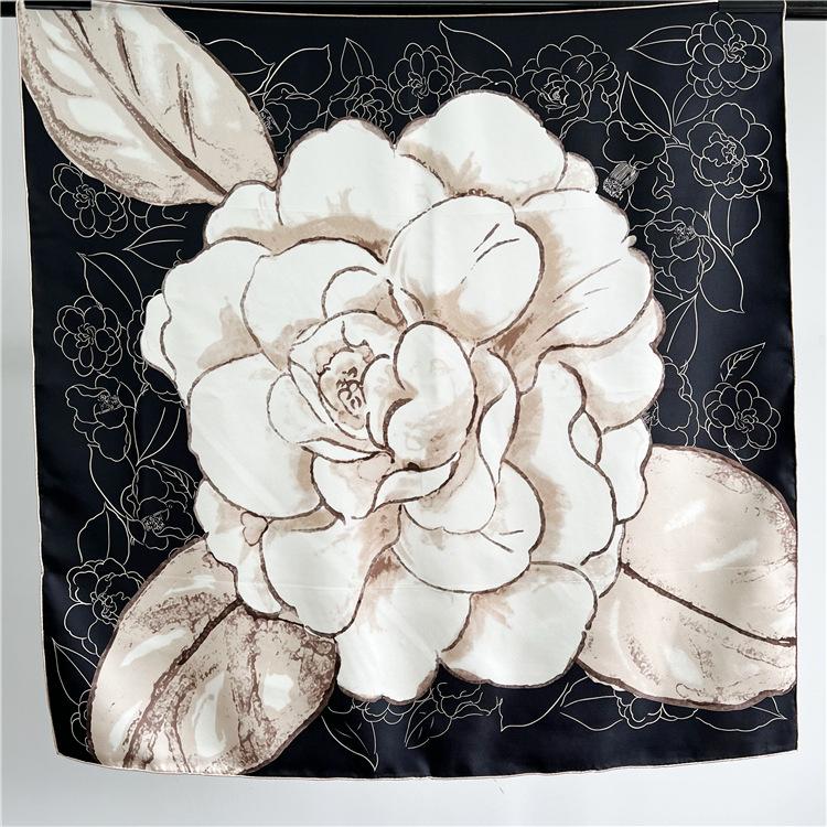 

Twill Silk French Camellia Mulberry Silk Silk Scarf Women S Spring And Autumn Twill Silk Large Square Scarf Scarf Shawl 88X88CM
