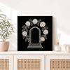 DIY Pearl Diamond Painting Set with Frame Floral Wreath Pattern 3D Pearl Beads. Home Wall Decor
