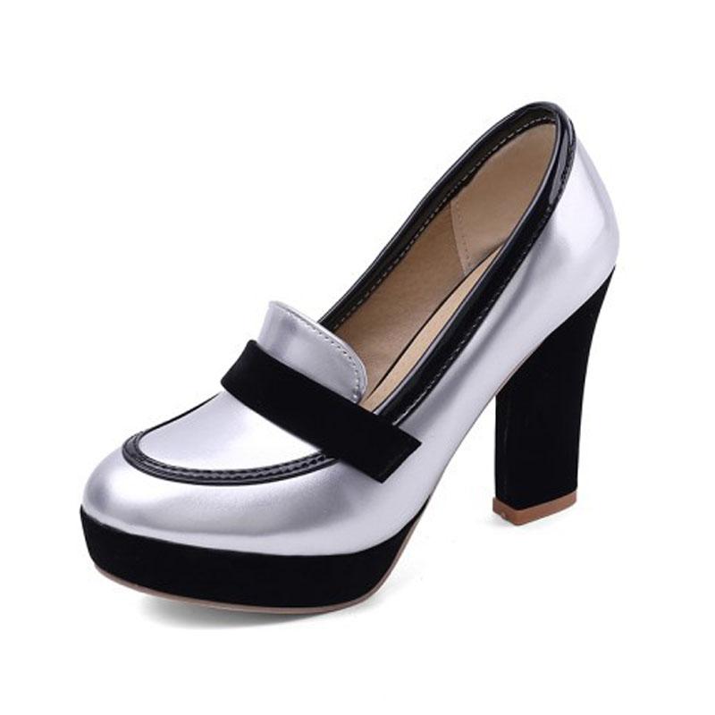 

Женские новые туфли на высоком каблуке, пэчворк, весна-осень, женские кожаные туфли, платформа, рабочие туфли, женские туфли-лодочки, большой размер WSH5313 39