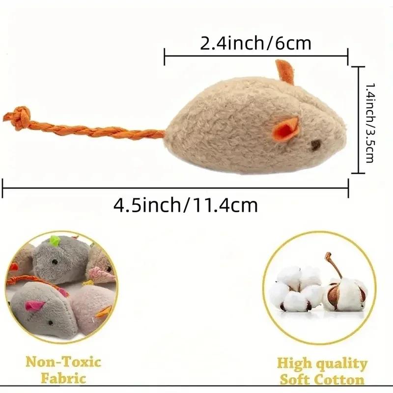 Cat Toys Interactive Plush Rat and Pet Toys Cat Teasing Products Durable Linen Perfect for Small Breeds Safe for Indoor Play