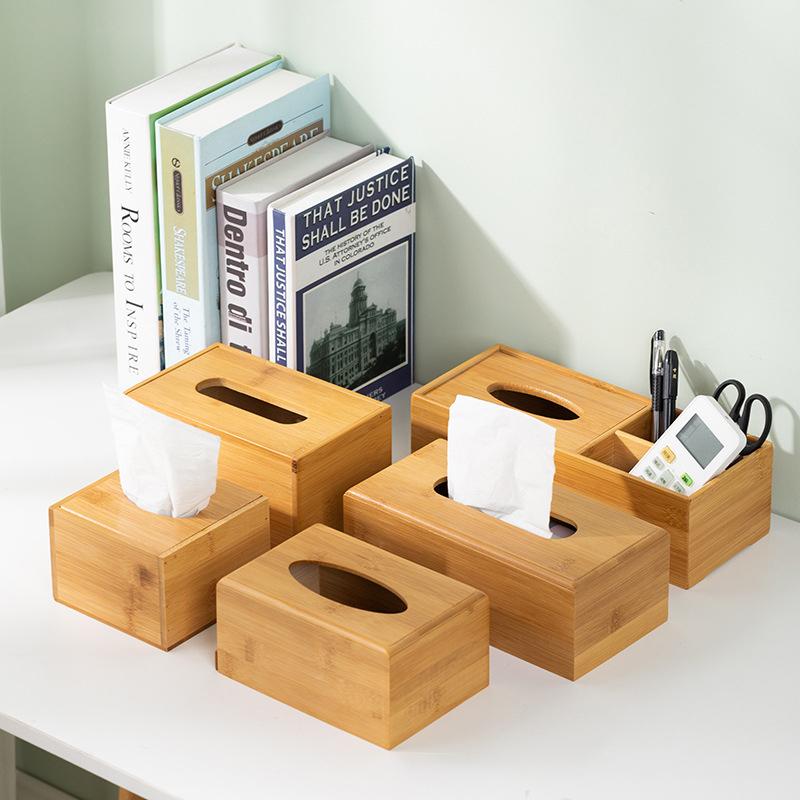 Wooden Tissue Box Modern Minimalist Design Tissue Box Holder Wood Tissue Case For Hotel Restaurant Hotel Office Easy-Refill