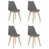 Day and Night - Day and Night Dining Chairs 4 Pcs Grey Plastic