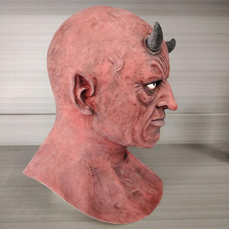 Halloween Full Face Devil Horn Mask Latex Horror Cosplay Costume Party Haunted House