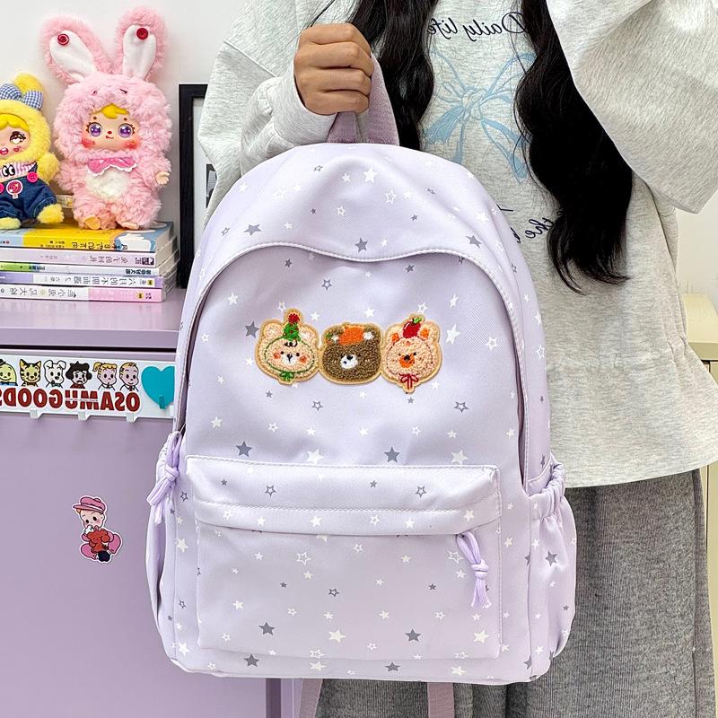 Schoolbag new backpack, primary and secondary school schoolbag, female cartoon, lightweight, high-value, cute dopamine accessories, backpack.