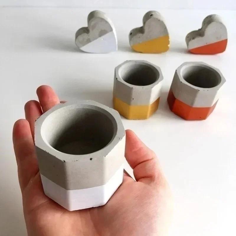 Octagon Silicone Flowerpot Mold DIY Geometric Concrete Planter Cement Succulent Pot Molds Epoxy Resin Craft Bottle Making