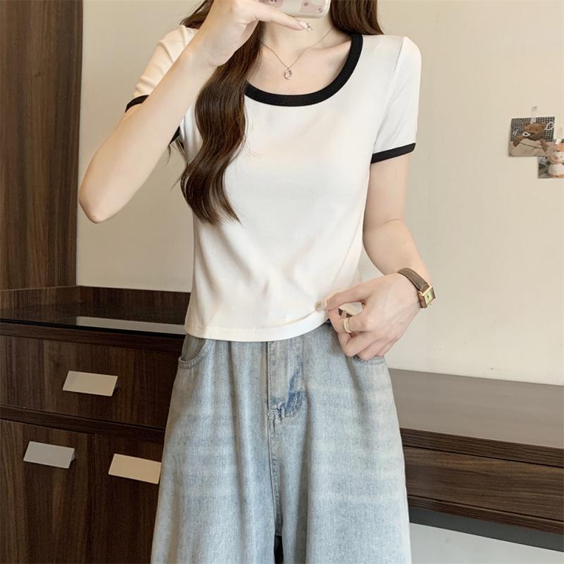 

Женская футболка контрастного цвета Slim Fit с коротким рукавом и фирменным логотипом M