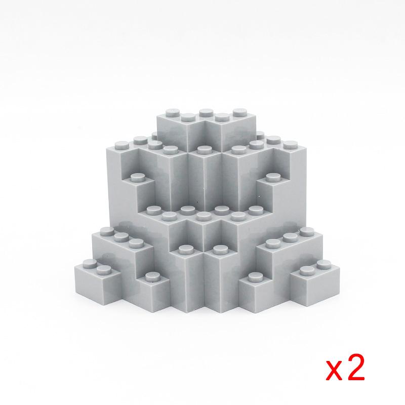 

MOC Brick Rock Mountain Stone Wall Building Block Set, Triangular Rockery Slab Barbacan Rampart Castle Fortress DIY Model Bricks