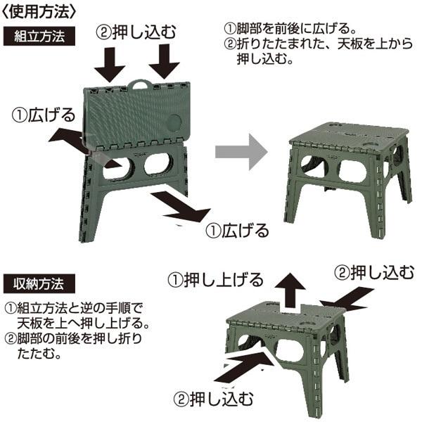Captain Stag Uw 1530 [outdoor Table Table Folding Table Compact Folding Table With Handle Olive]